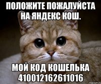 Положите пожалуйста на яндекс кош. Мой код кошелька 410012162611016