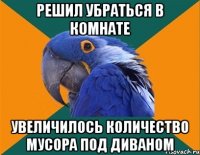 решил убраться в комнате увеличилось количество мусора под диваном