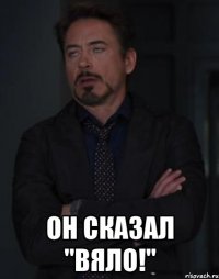  Он сказал "Вяло!"