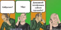 Кайдасын? Уйде Домашний телефонмен сойлеп турсынба?