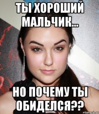 Ты хороший мальчик... но почему ты обиделся??