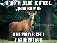Прости, дело не в тебе. Дело во мне я не могу в себе разобраться