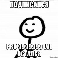 подписался pro 9999999 lvl остался