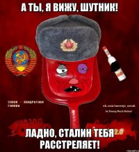 А ты, я вижу, шутник! Ладно, Сталин тебя расстреляет!