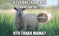 я тут листала твои контакты... кто такая мама?