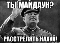 Ты майдаун? Расстрелять нахуй!