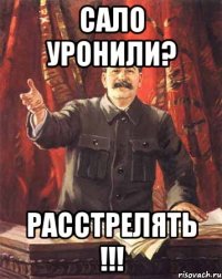 САЛО УРОНИЛИ? РАССТРЕЛЯТЬ !!!