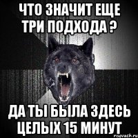 что значит еще три подхода ? да ты была здесь целых 15 минут