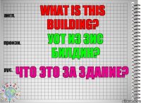 What is this building? уот из зис билдин? Что это за здание?