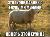 Это тупой паблик с глупыми мемами Не верь этой ерунде