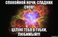 спокойной ночи, сладких снов! целую тебя в губки, любимый!!!