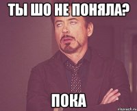 Ты шо не поняла? ПОКА