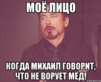 МОЁ ЛИЦО КОГДА МИХАИЛ ГОВОРИТ, ЧТО НЕ ВОРУЕТ МЁД!