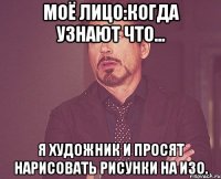 Моё лицо:Когда узнают что... я художник и просят нарисовать Рисунки на изо.