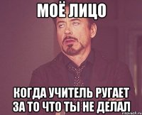 Моё лицо когда учитель ругает за то что ты не делал