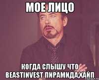 мое лицо когда слышу что Beastinvest пирамида,хайп