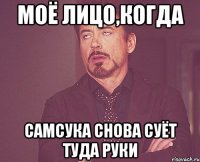 Моё лицо,когда СамСука снова суёт туда руки