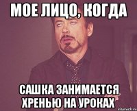 мое лицо, когда Сашка занимается хренью на уроках