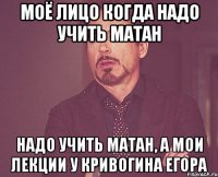 Моё лицо когда надо учить матан надо учить матан, а мои лекции у Кривогина Егора