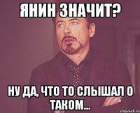 Янин значит? Ну да, что то слышал о таком...