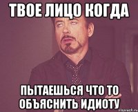 твое лицо когда пытаешься что то объяснить идиоту