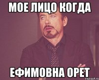 Мое лицо когда Ефимовна орет