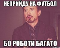 Неприйду на футбол бо роботи багато