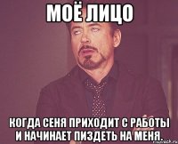 Моё лицо Когда Сеня приходит с работы и начинает пиздеть на меня.