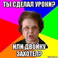 ТЫ СДЕЛАЛ УРОКИ? ИЛИ ДВОЙКУ ЗАХОТЕЛ?