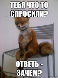 Тебя что то спросили? Ответь - Зачем?