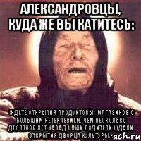 Александровцы, куда же Вы катитесь: Ждёте открытия продуктовых магазинов с большим нетерпением, чем несколько десятков лет назад наши родители ждали открытия Дворца культуры…