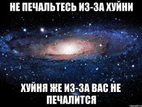 Не печальтесь из-за хуйни хуйня же из-за вас не печалится