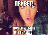 привет! почему ты не отвечаешь?