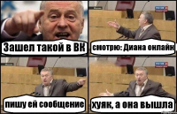 Зашел такой в ВК смотрю: Диана онлайн пишу ей сообщение хуяк, а она вышла