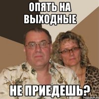 опять на выходные не приедешь?