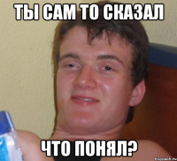 ТЫ САМ ТО СКАЗАЛ ЧТО ПОНЯЛ?