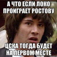 А что если локо проиграет Ростову Цска тогда будет на первом месте