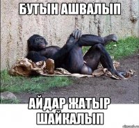 Бутын ашвалып Айдар жатыр шайкалып