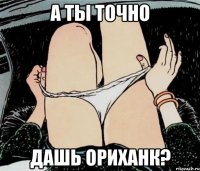 А ты точно Дашь Ориханк?