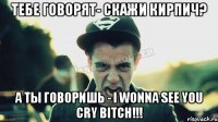 Тебе говорят- Скажи кирпич? а ты говоришь - I Wonna See you Cry bitch!!!