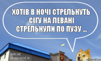 Хотів в ночі стрельнуть сігу на левані Стрельнули по пузу ...