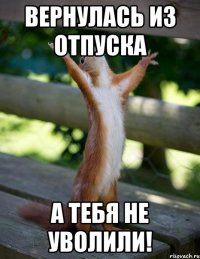 Вернулась из отпуска А тебя не уволили!