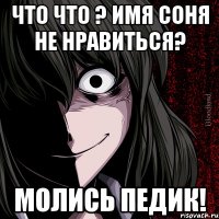 Что что ? Имя Соня не нравиться? Молись педик!