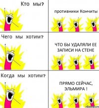 противники Кончиты что бы удаляли ее записи на стене прямо сейчас, Эльмира !