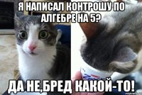 я написал контрошу по алгебре на 5? да не,бред какой-то!