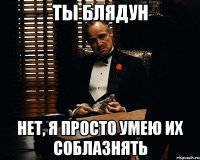 Ты Блядун Нет, я просто умею их соблазнять