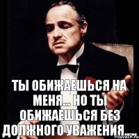 Ты обижаешься на меня... но ты обижаешься без должного уважения.....