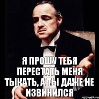 Я прошу тебя перестать меня тыкать, а ты даже не извинился