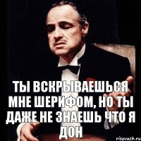 ты вскрываешься мне шерифом, но ты даже не знаешь что я дон