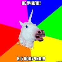 не учил!!! и 5 получил!!!